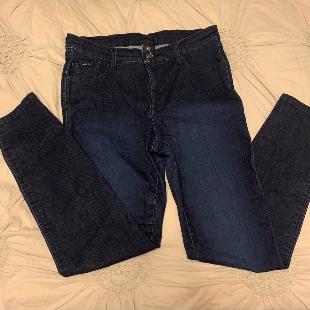 KUHL Kontour flex high rise skinny leg denim jeans size 10P button/zip close